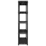 Storage Shelf 5-Tier Black 340x40x185 cm Plastic