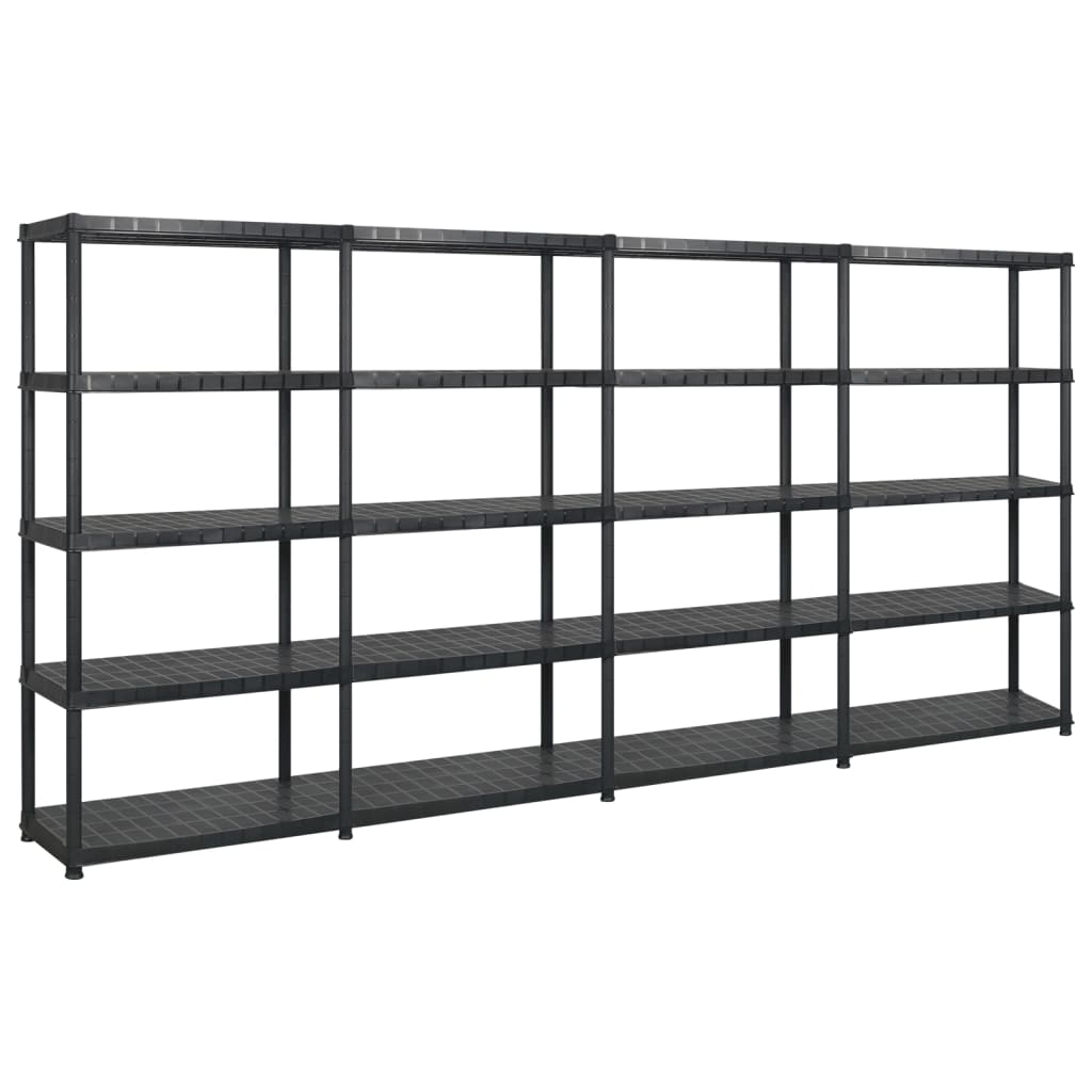 Storage Shelf 5-Tier Black 366x45,7x185 cm Plastic