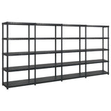 Storage Shelf 5-Tier Black 366x45,7x185 cm Plastic