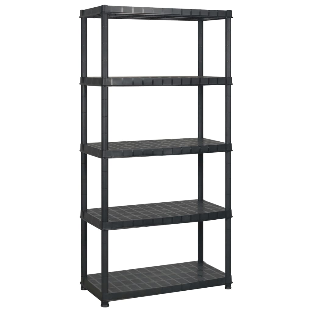 Storage Shelf 5-Tier Black 366x45,7x185 cm Plastic