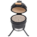 2-in-1 Kamado Barbecue Grill Smoker Ceramic 56 cm Black - Front View