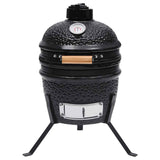 2-in-1 Kamado Barbecue Grill Smoker Ceramic 56 cm Black - Side View