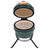 2-in-1 Kamado Barbecue Grill Smoker Ceramic 56 cm Green - Front View