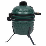 2-in-1 Kamado Barbecue Grill Smoker Ceramic 56 cm Green - 45-Degree Angle