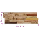 Wall Cladding Panels 10 pcs 1.03 m² Recycled Teak Wood - Rear View