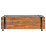 Coffee Table 110x45x38 cm Solid Teak Wood - Front View