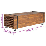 Coffee Table 110x45x38 cm Solid Teak Wood - Low Angle
