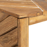 Coffee Table Erosion Solid Teak Wood 110x35x38 cm - 45-Degree Angle