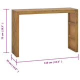 Console Table 110x35x75 cm Solid Teak Wood - Low Angle