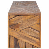 TV Stand 110x60x38 cm Solid Teak Wood - Side View