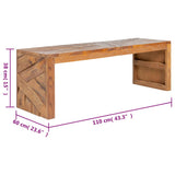 TV Stand 110x60x38 cm Solid Teak Wood - Close-Up Angle