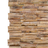 3D Wall Cladding Panels 10 pcs 1.01 m² Solid Teak Wood - Front View