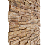 3D Wall Cladding Panels 10 pcs 1.01 m² Solid Teak Wood - Side View