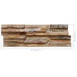 3D Wall Cladding Panels 10 pcs 1.01 m² Solid Teak Wood - 45-Degree Angle