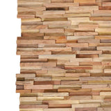 3D Wall Cladding Panels 10 pcs 1.08 m² Solid Teak Wood - Front View