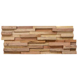 3D Wall Cladding Panels 10 pcs 1.08 m² Solid Teak Wood - Top-Down View