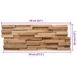 3D Wall Cladding Panels 10 pcs 1.08 m² Solid Teak Wood - 45-Degree Angle