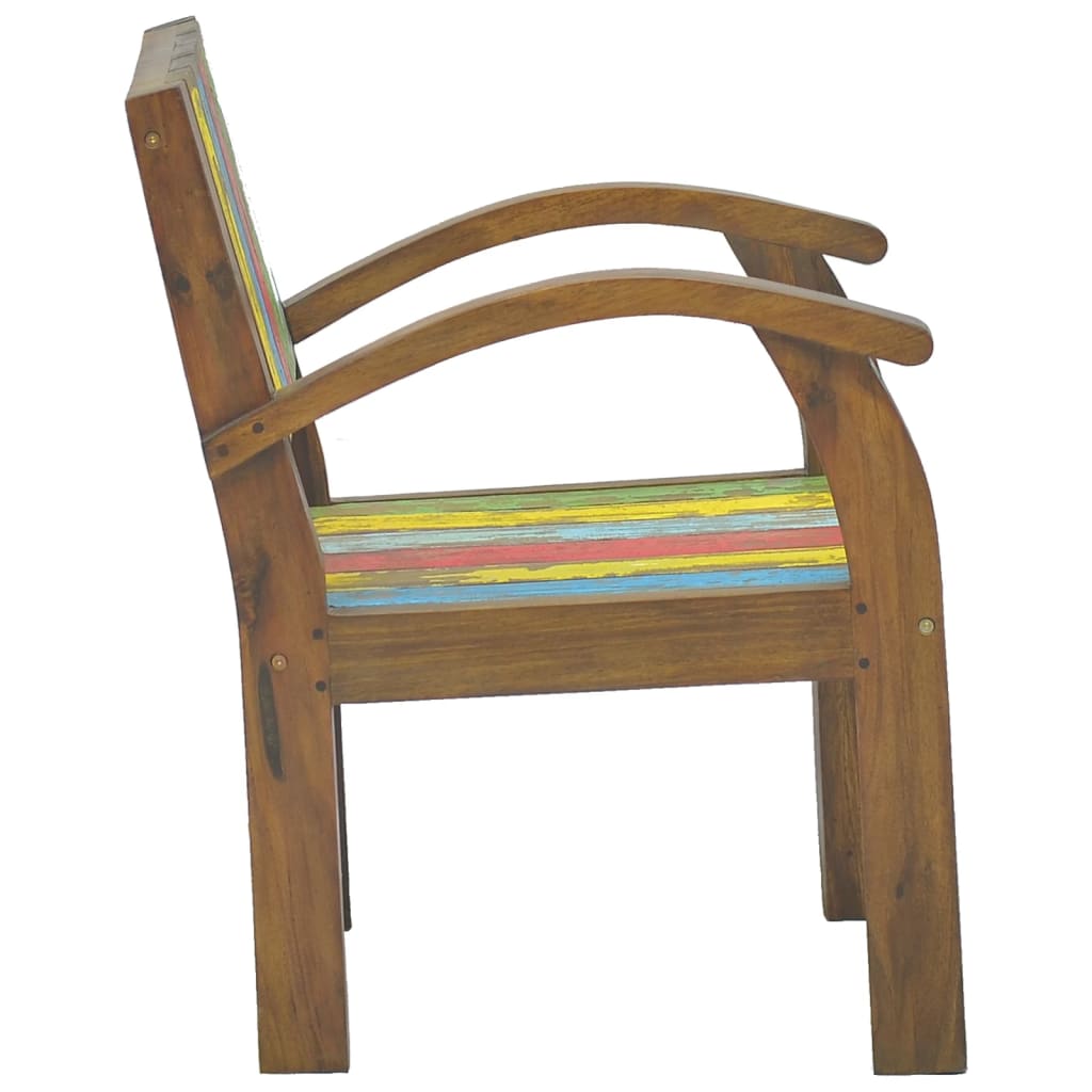 Armchair Multicolour Solid Reclaimed Wood