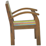 Armchair Multicolour Solid Reclaimed Wood - Top-Down View