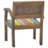 Armchair Multicolour Solid Reclaimed Wood - 45-Degree Angle