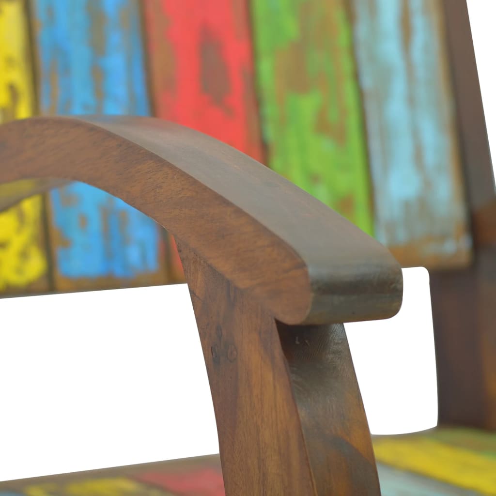 Armchair Multicolour Solid Reclaimed Wood