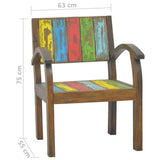 Armchair Multicolour Solid Reclaimed Wood