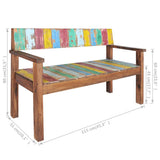 Bench 115 cm Solid Reclaimed Wood - Close-Up Angle