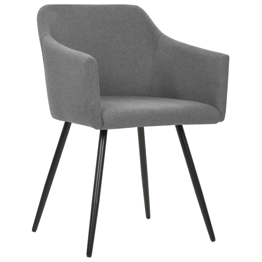 Dining Chairs 4 pcs Light Grey Fabric