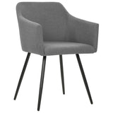 Dining Chairs 4 pcs Light Grey Fabric - Front View