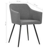 Dining Chairs 4 pcs Light Grey Fabric - Close-Up Angle