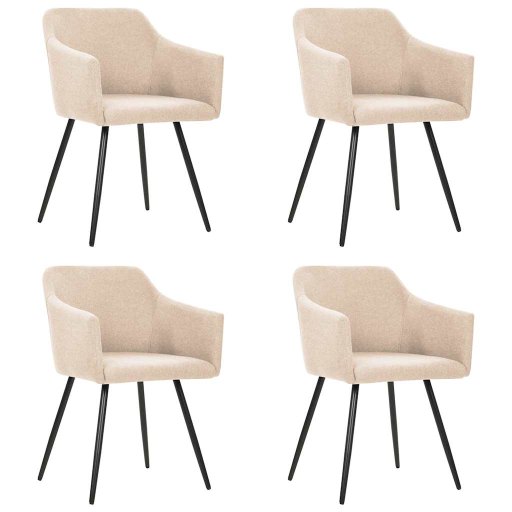 Dining Chairs 4 pcs Cream Fabric
