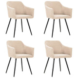 Dining Chairs 4 pcs Cream Fabric