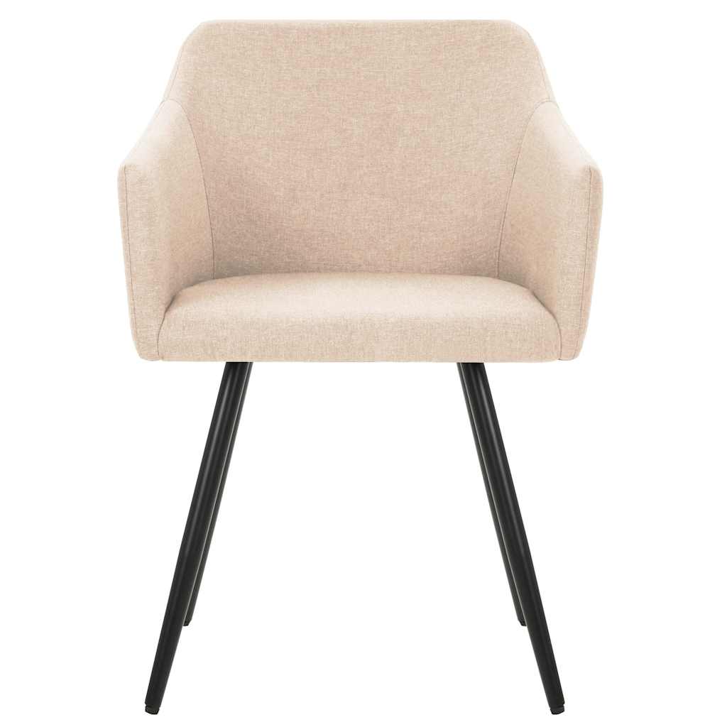Dining Chairs 4 pcs Cream Fabric