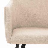 Dining Chairs 4 pcs Cream Fabric - 45-Degree Angle