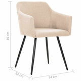 Dining Chairs 4 pcs Cream Fabric