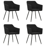 Dining Chairs 4 pcs Black Fabric