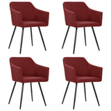 Dining Chairs 4 pcs Wine Red Fabric