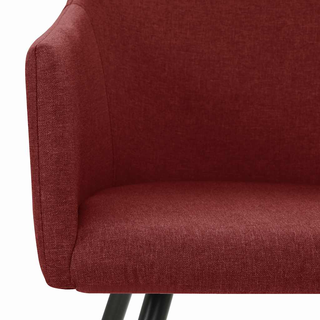 Dining Chairs 4 pcs Wine Red Fabric