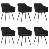 Dining Chairs 6 pcs Black Fabric