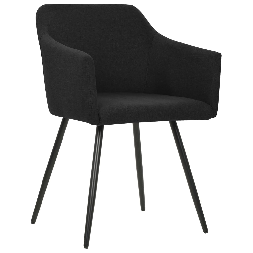 Dining Chairs 6 pcs Black Fabric