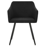 Dining Chairs 6 pcs Black Fabric - Side View