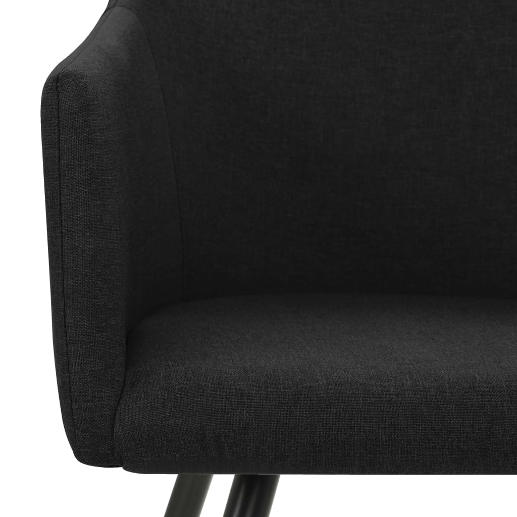 Dining Chairs 6 pcs Black Fabric