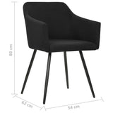 Dining Chairs 6 pcs Black Fabric