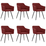 Dining Chairs 6 pcs Wine Red Fabric