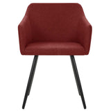 Dining Chairs 6 pcs Wine Red Fabric - Side View