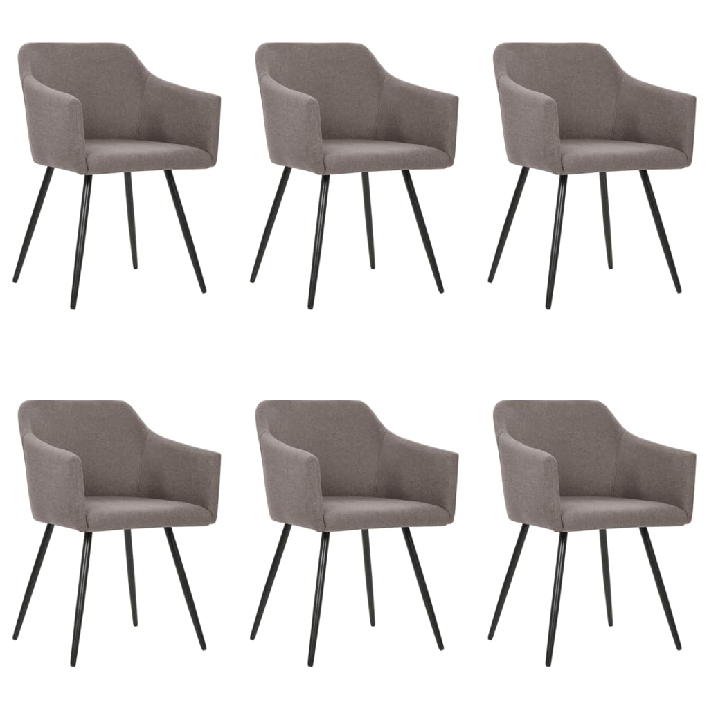 Dining Chairs 6 pcs Taupe Fabric