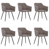 Dining Chairs 6 pcs Taupe Fabric