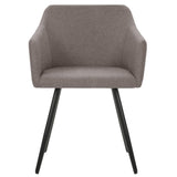 Dining Chairs 6 pcs Taupe Fabric - Side View