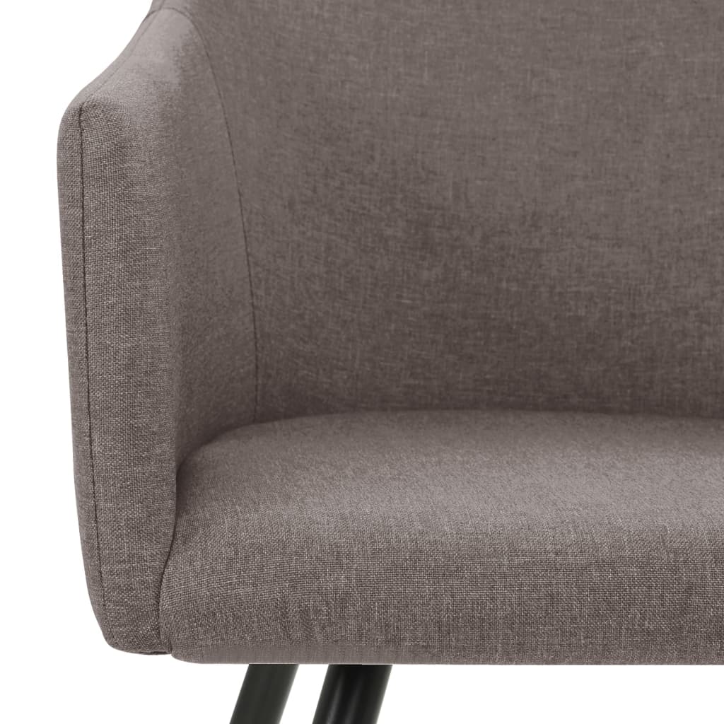 Dining Chairs 6 pcs Taupe Fabric
