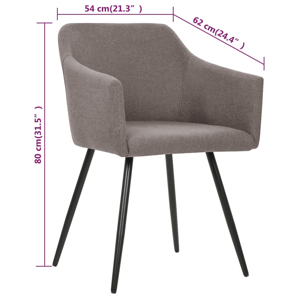 Dining Chairs 6 pcs Taupe Fabric